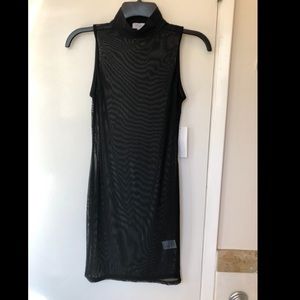 Tobi Mesh mock neck mini dress